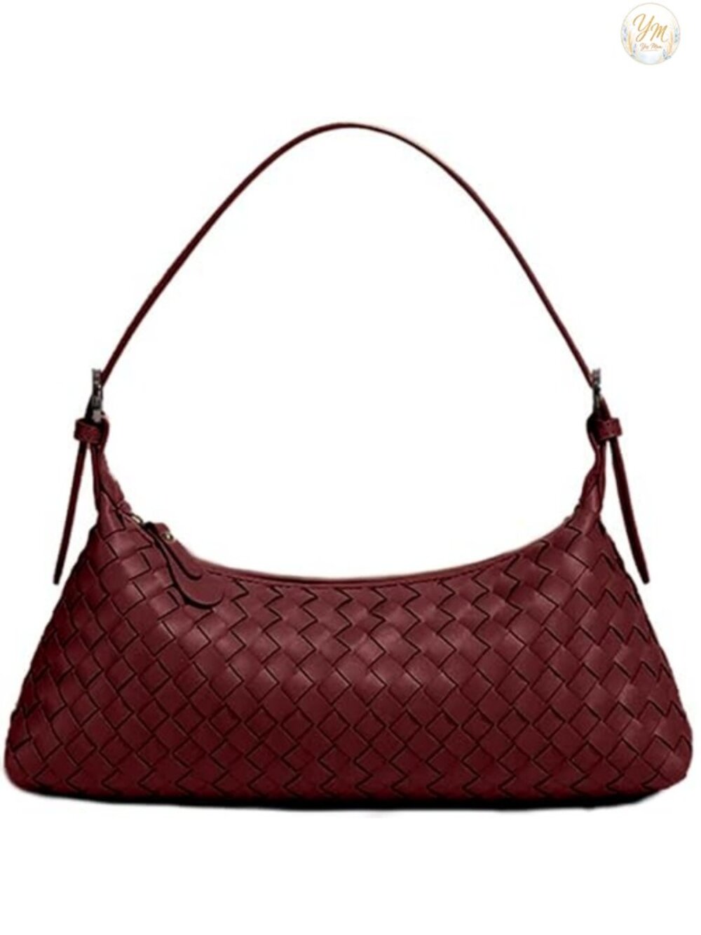 Woven Faux Leather Tote Handbag Adjustable Strap Travel Shoulder Bag